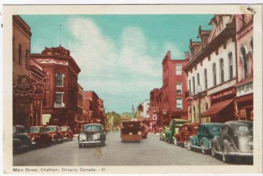 Postcard Main Street Chatham Ontario PECO