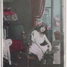 Postcard Lady Dressing In Boudoir