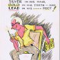 Postcard Man Reached Metalic Age Silver Hair Gold Teeth Lead Feet