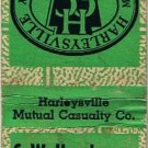 Matchbook Cover CW Hunsberger Harleysville Automobile Insurance Green Lane PA