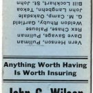Washington Matchbook Cover Pullman Flatiron Building John Wilson Insurance
