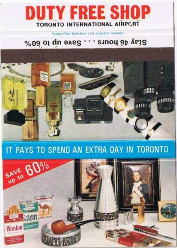 Matchbook Cover Duty Free Shop Toronto Airport 60% Savings