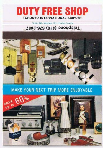 Matchbook Cover Duty Free Shop Toronto Airport 60% Savings R