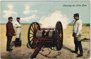 Postcard Shooting The Life Line United States Life Saving Crew