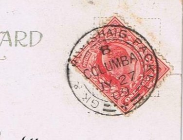 UK Scotland Postcard Postmark GK & Ardrishaig Packet Boat Columba 1909 K Edward