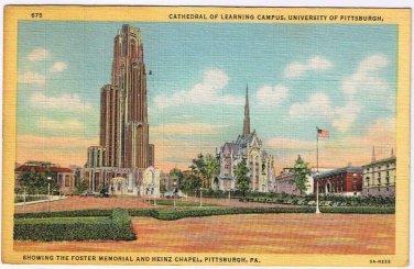 Pennsylvania Postcard Pittsburgh University Cathedral Of Learning Foster Heinz