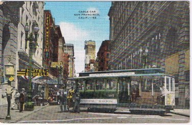 California Postcard San Francisco Cable Car Turn Table