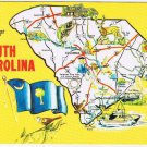 South Carolina Postcard State Pictoral Map Lighter Coloring