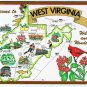 West Virginia Postcard Mountain State Pictoral Map Wild Wonderful