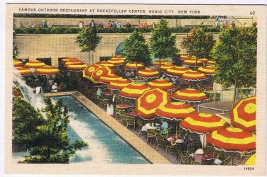 New York Postcard NYC Rockefeller Center Radio City Outdoor Restaurant