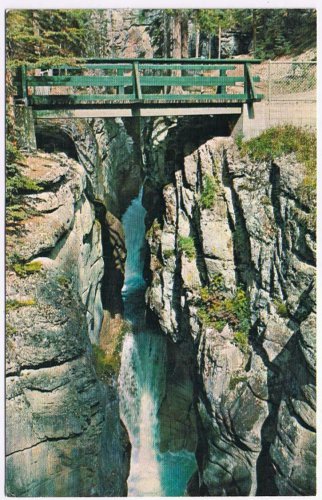 Alberta Postcard Jasper Park Maligne Canyon Bridge Three Stelling