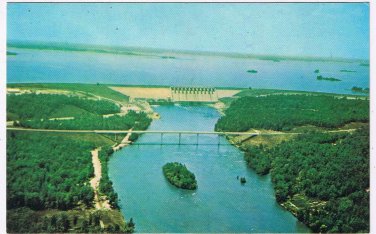 Georgia Postcard Hartwell Dam & Reser oir Savannah River