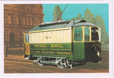 Ontario Postcard Ottawa Electric Railway Mail Car 1894