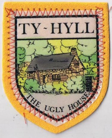 Wales Patch Badge Ty-Hyll The Ugly House Handpainted Handpainted Felt 2.5" x 3"