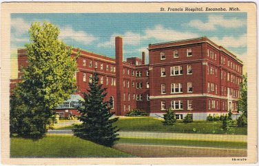 Postcard St Francis Hospital Escanaba Michigan