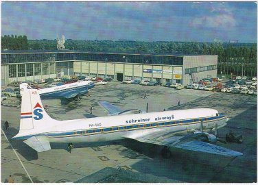 Postcard Airplane Douglas DC-7A Schreiner Airways