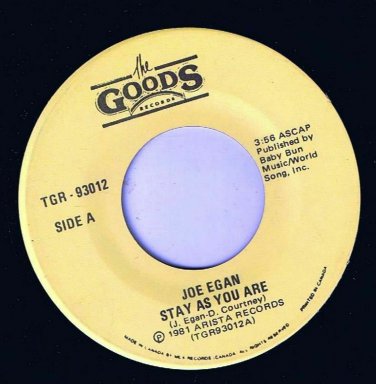 Joe Egan Stay As You Are 45 rpm Survivor Canadian Pressing Goods Records