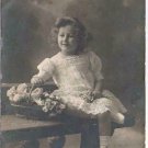 People Postcard RPPC Young Girl Basket Flowers Alfred Stiebel