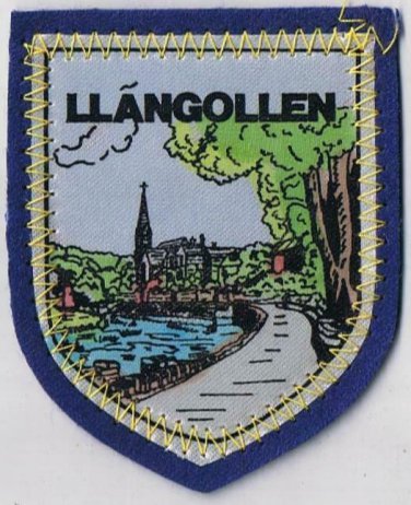 Wales Patch Badge LLangollen Handpainted Handpainted Felt Backing 2.5" x 3"