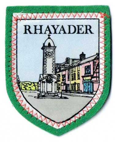 Wales Patch Badge Rhayader Handpainted Handpainted Felt Backing 2.5" x 3"