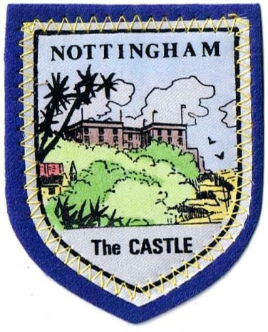 England Patch Badge Nottingham The Castle Handpainted Felt Backing  2.5" x 3"