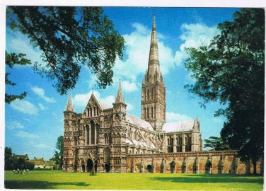 United Kingdom UK Postcard Salisbury Cathedral From The South West