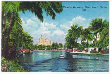 Postcard Venetian Waterway Miami Beach Florida