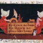 Postcard Embossed Be It Ever So Humble There's No Place Like Home