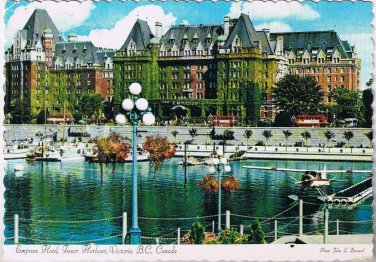British Columbia Postcard Victoria Empress Hotel Inner Harbour