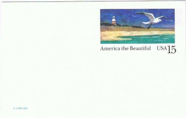 USPS Postcard America The Beautiful Seagull Lighthouse