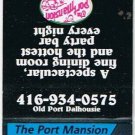 Matchbook Cover The Port Mansion Old Port Dalhousie St Catherines Ontario