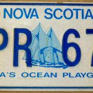 Nova Scotia Maritime License Plate Bluenose Canada Province DPR 670 Sailboat