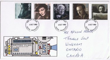 United Kingdom First Day Cover FDC Falkirk British Films 1985