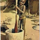 Africa Postcard Boy Grinding Pot