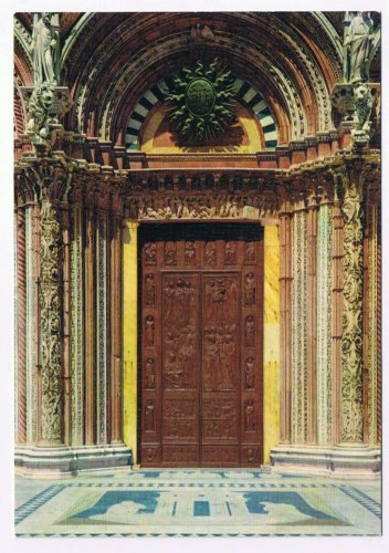 Italy Postcard Siena Opera Metropolitana The Cathedral Door