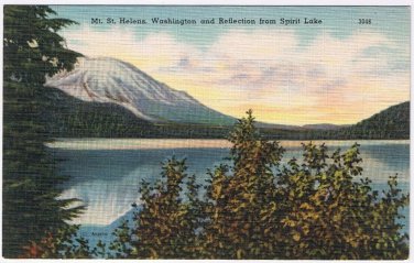 Postcard Mt St Helens Reflection From Spirit Lake Washington