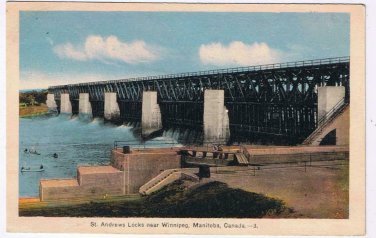 Manitoba Postcard Winnipeg St Andrews Locks