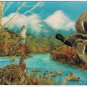 3D Postcard Lenticular Mallard Ducks Lake
