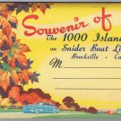 Ontario Postcard Booklet Brockville 1000 Islands Snider Boat Lines