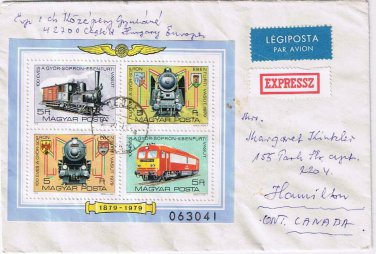Stamps Hungary Envelope FDC Budapest Trains Sheet