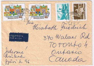 Stamps Art Hungary Envelope Budapest Dunakanyar Danube Bend