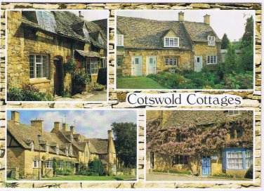 United Kingdom UK Postcard Cotswold Cottages Broadway Multi View