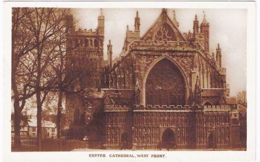 United Kingdom UK Postcard Exeter Cathedral West Front