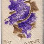 Postcard Embossed Best Wishes For Your Birthday Violets Wishbone