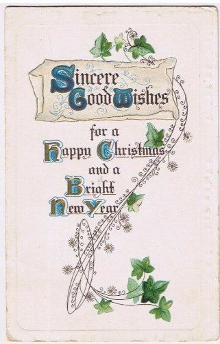Postcard Sincere Good Wishes For A Happy Christmas & A Bright New Year