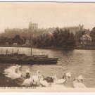 United Kingdom UK Postcard Windsor Castle From The Brocas Swans