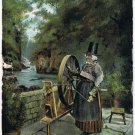Postcard Welsh Woman At Spinning Wheel National Types In Wales No 3 1907