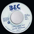 David Spencer I Don't Know Why 45 rpm My Life Keeps Changing Canadian Pressing