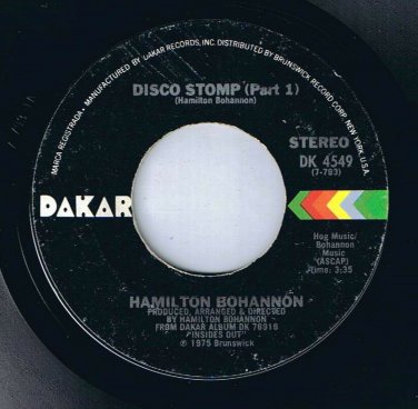 Hamilton Bohannon Disco Stomp Part 1 45 rpm Disco Stomp Part 2