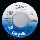 Nick Gilder Hot Child In The City 45 rpm Backstreet Noise Canadian Pressing